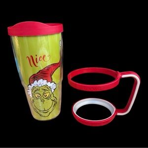 Grinch "Naughty or Nice" 24 oz Tervis Tumbler W/Lid and Removable Handle - NWOT